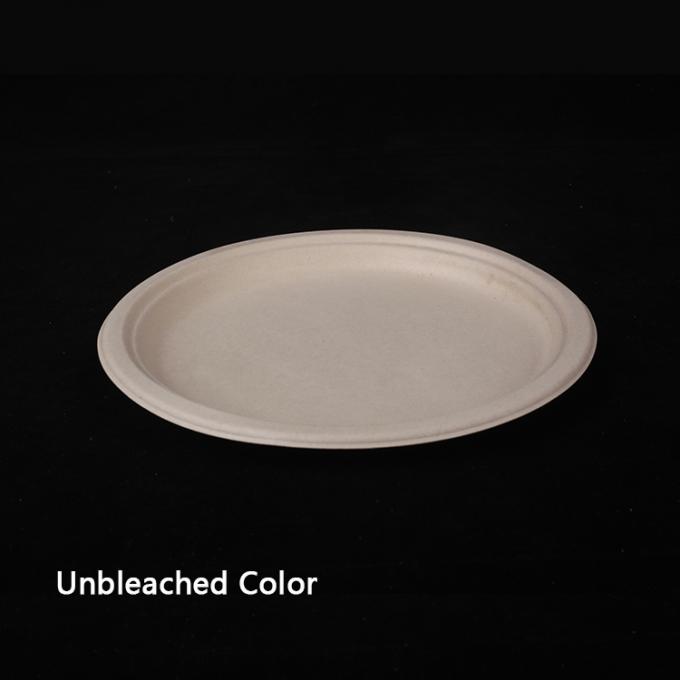 PFAS FREE 6 7 9 10inch Disposable Party Tableware 100% Compostable Disposable Sugarcane Tableware Bagasse Round Plates 0