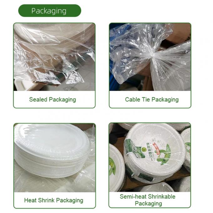 PFAS FREE 6 7 9 10inch Disposable Party Tableware 100% Compostable Disposable Sugarcane Tableware Bagasse Round Plates 11