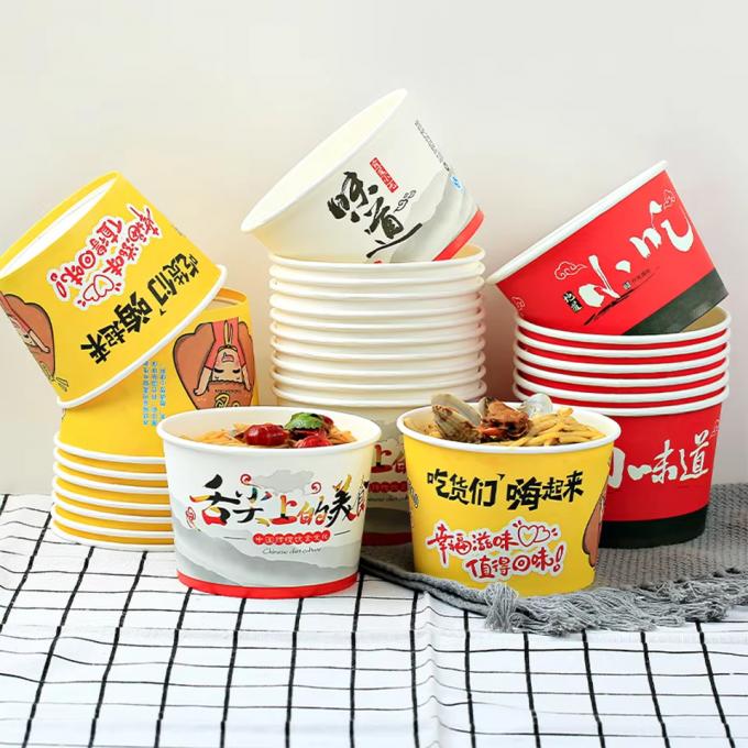 Custom Biodegradable Eco-Friendly Take Away Paper Bowl Food Container Kraft Food Bowl Paper Customized Logo Paper Bowl 3