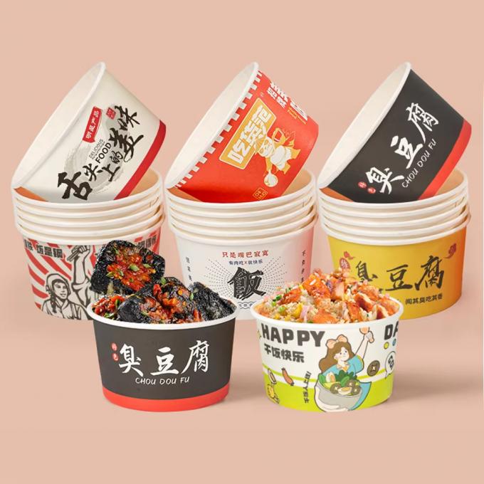 Custom Biodegradable Eco-Friendly Take Away Paper Bowl Food Container Kraft Food Bowl Paper Customized Logo Paper Bowl 5