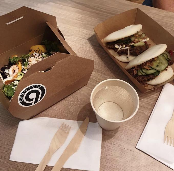 Wholesale Disposable Compostable Kraft Paper Disposable Paper Tray Takeaway Box 1