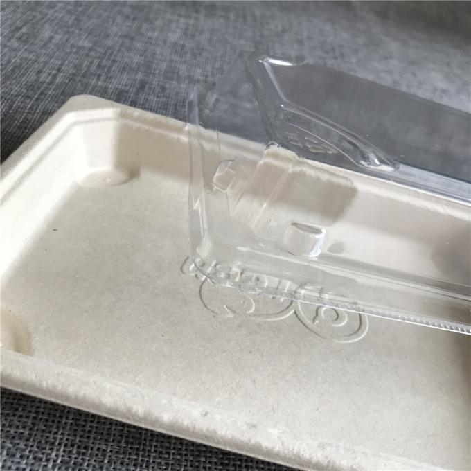 Caixa de embalagem de pão de bagaço para alimentos descartáveis com tampa PET 3