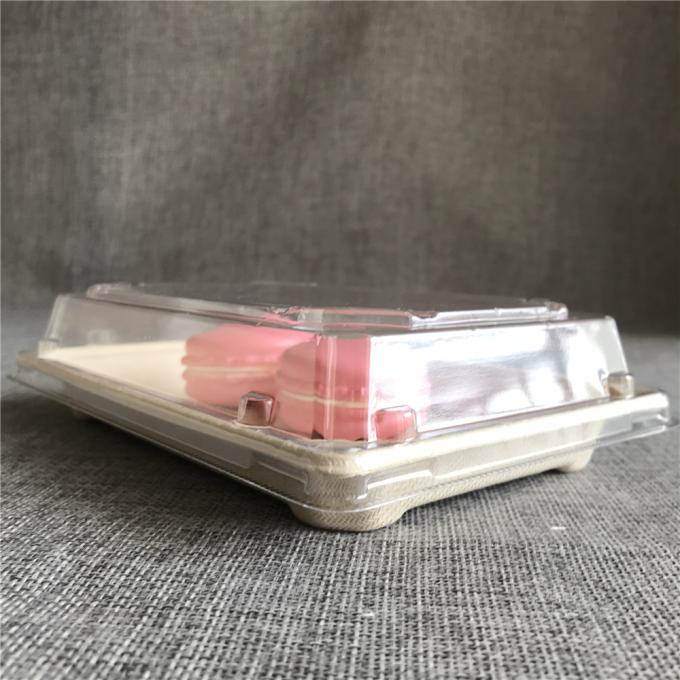 Caixa de embalagem de pão de bagaço para alimentos descartáveis com tampa PET 5