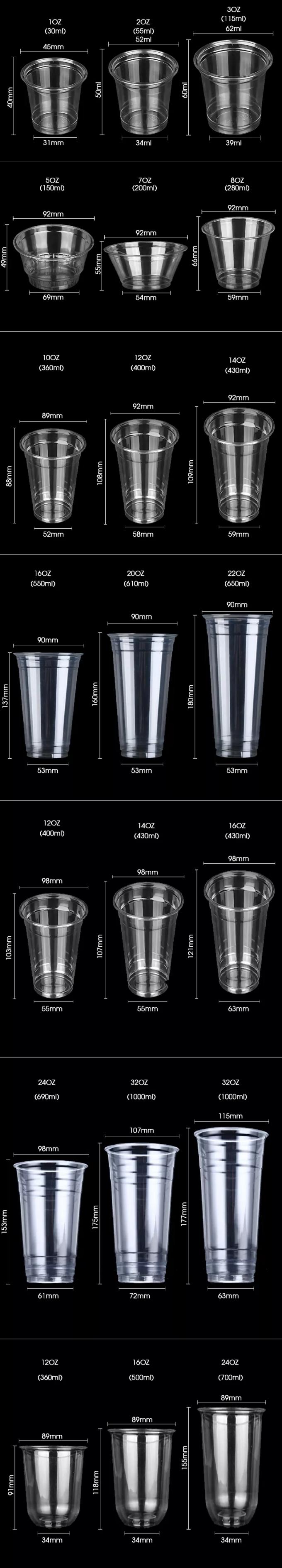 فنجان‌های سس کوچک مینی ۱ اونس، ۲ اونس، ۳ اونس، ۴ اونس، ۵ اونس، ۶ اونس با درب، قابل کمپوست ۱۰۰٪ PLA، سرویس OEM 6