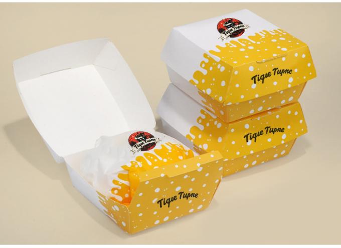 Custom Printed Fast Food Packaging Boxes Take Away Disposable Chicken Wing Fried Chicken French Fry Burger Chips Box 2