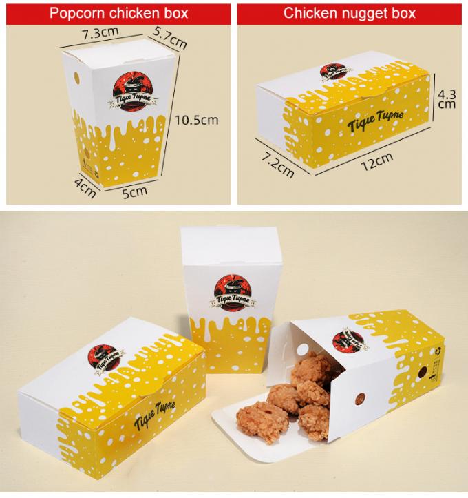 Custom Printed Fast Food Packaging Boxes Take Away Disposable Chicken Wing Fried Chicken French Fry Burger Chips Box 5