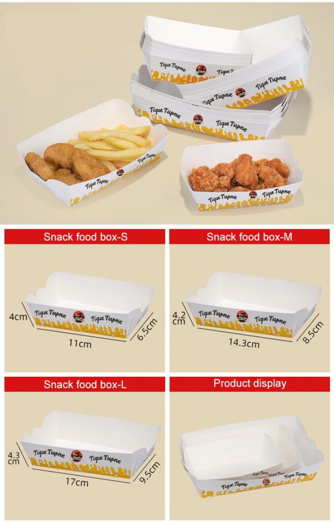 Custom Printed Fast Food Packaging Boxes Take Away Disposable Chicken Wing Fried Chicken French Fry Burger Chips Box 6