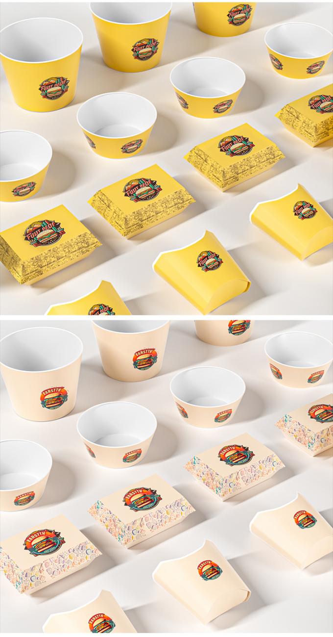 Custom Printed Fast Food Packaging Boxes Take Away Disposable Chicken Wing Fried Chicken French Fry Burger Chips Box 14