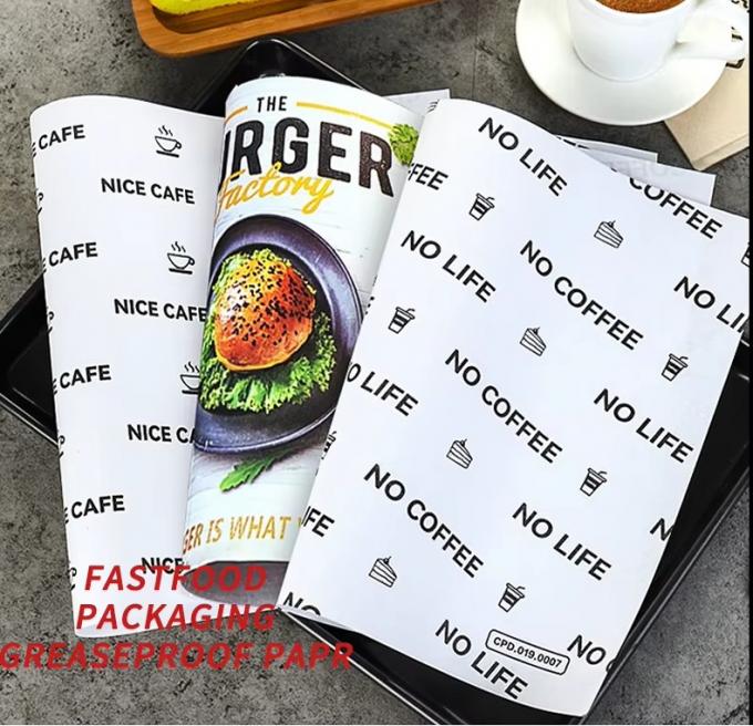 Custom Printed Sandwich Burger Burrito Package Greaseproof Wrapping Paper Food Grade Bread Grease Proof Paper with logo 3