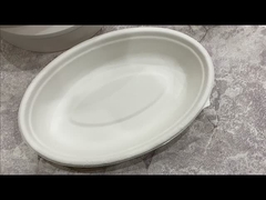 Eco Friendly Sugarcane Disposable Biodegradable Sustainable Microwavable Oval Bowl Salad Fruit Soup